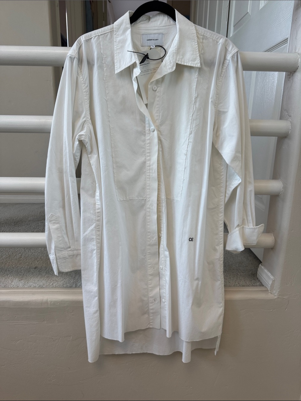 White Longline Button-Up Shirt -NWT